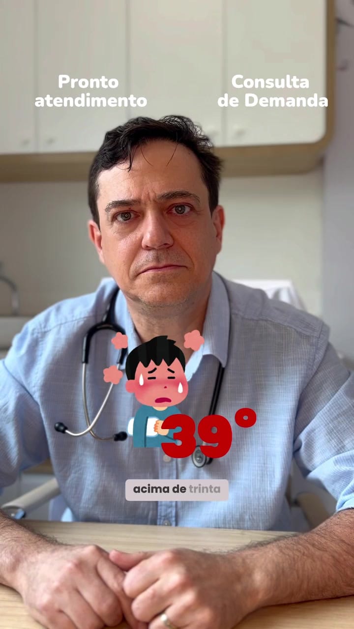 Dr. Cauby explicando que febre acima de 39° com prostração é sinal de alerta para pronto-socorro