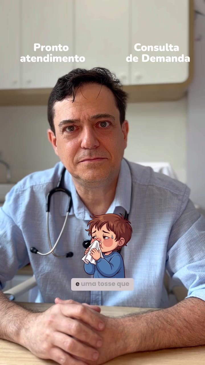 Dr. Cauby explicando que tosse e resfriado sem sinais de alerta podem ir para consulta de demanda